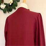 Olivaceous Anthropologie Maroon Semi Sheer V-Neck Tunic Blouse Photo 3