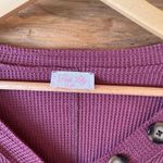 Pink Lily  Button Waffle Thermal Long Sleeve Photo 1