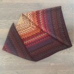 Missoni Vintage Marbled Silk Scarf in Red, Rust, Blue, Brown, Cream 33.5" Square Photo 6