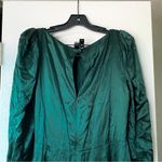 Reformation Dress Cameron Long Sleeve Silk Slit Midi Wedding Emerald 12 GUC Photo 6