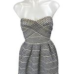 Wow Couture  Black White Sleeveless Strapless Mini Babydoll Fit & Flare Dress S Photo 0
