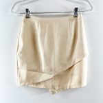 superdown Saira Satin High Waisted Surplice Hem Mini Skirt Nude XS Photo 3