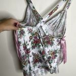 Petra Fashions Vintage Floral Pink Bow Tank Lingerie Top Night Dress Size Medium White Photo 9