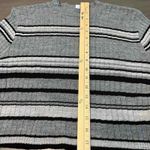 Abound  Women's Medium Gray Striped Ribbed Knit Mock Neck Long Sleeve Top‎ Photo 4