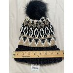 Free People  Chalet Fairisle Pom Beanie Hat Black/Gold Metallic‎ Combo One Size Photo 11