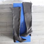 Stuart Weitzman Genna Grey Faux Vegan Leather Over The Knee OTK Thigh High Boots Photo 6