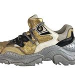 Nº21 Billy Silver Gold Leather Low Top Lace Up Athletic Sneakers Shoes 39.5 US 9 Photo 0