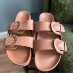 Time & Tru Cognac Brown Slides Women’s Size 9 Sandals Photo 2
