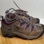 Keen  Women 7 Brown Purple Detroit Low Steel Toe Shoe Work Safety Utility Leather Photo 3