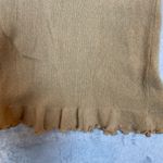 DD Collection Womens Cashmere Blend Sleeveless Ruffle Hem Knit Tank‎ Top Large Tan Photo 4