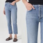 AGOLDE  X Tuckernuck Riley High Rise Straight Leg Jeans Quiver Light Medium Wash Photo 7