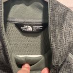 The North Face Green Grey Pink Sweater Women’s Large Cowl Neck Kangaroo Pocket Photo 2