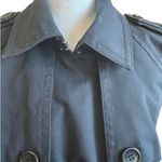 Club Monaco  Women Belted Trench Coat L Navy Classic Trendy Minimal Chic Capsule‎ Photo 7