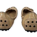 Tod's TOD"S | 6.5 | Nude Beige Ballet Flat Driving Loafer Shoe Cutouts Buckle Nubs Photo 6