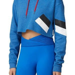 Phat Buddha Vandam Stripes Cropped Hoodie sz‎ Small Blue Photo 0