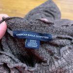 American Eagle  Knit Dress Womens Size Medium Bell‎ Sleeve Ruffle Neck Heathered Photo 4