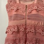 Self Portrait Self-Portrait Pink Lace Floral Flounce Mini Dress - Size US 2- NWT Photo 6