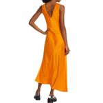 frame denim FRAME Lace-up satin-jacquard maxi dress NWT Photo 3