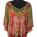 INC International Concepts Sheer Bat Wing Top Size Small Red Photo 0