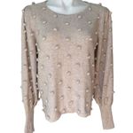 Lilly Pulitzer Kippa Pom Pom Sweater Beige/Tan, Sz L Photo 2