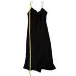 ZARA Black Satin Cowl Neck Slip Midi Dress Side Button Detail Elegant Medium Photo 8