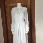 Lulus  My Whole Heart White Long Sleeve Wrap Dress SIZE L Photo 3
