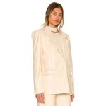 We Wore What Faux Leather Blazer Medium Cream Oversized Quiet Luxury Minimalist Photo 8