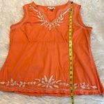 Cato  Cotton Embroidered Sleeveless Blouse Top women’s Size Medium Light Orange Photo 8