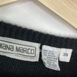 Diana Marco Black Silk Blend Embellished Crewneck Sweater Women's Size 38 Large Photo 4