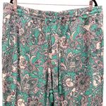 Belle By Kim Gravel Womens Capri Pants Size 1X Boho Paisley Floral Oversized Green Photo 2