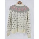 Cabin creek Mary Bo Peep Grandma Knit Sweater Silver Buttons Acrylic Cream Large Photo 2