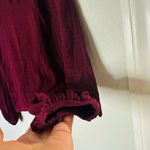 Keepsake Dark Red Knit Long Sleeves High Neckline Key Hole Front Top Size XS Photo 5
