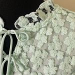 Marc New York Spring Mint cherry blossom embroidered babydoll puff sleeve blouse Photo 4