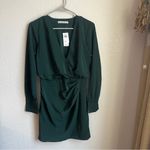 Abercrombie & Fitch  Long-Sleeve Draped Mini Dress Dark Green Photo 8