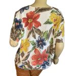 Alfred Dunner VTG  MULTI-COLOR FLORAL PRINT SHORT SLEEVE SWEATER WITH BEADS (L) Photo 3
