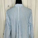 Habitat  Clothes To Live In Button Up Blouse Crinkle Blue White Striped Size XS Photo 8