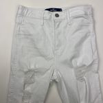 Hollister  Ultra Highrise White Denim Distressed Legging Size 1 Long Raw Hem Photo 2