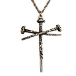 Gold tone Nail Cross pendant Necklace Photo 9