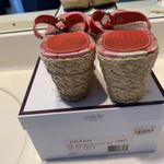 Coach Red Patent Wicker Thong Sandals Size 8.5 Photo 3