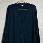 J. Jill Cotton Rayon Blend Button Down Pocket Sweater Cardigan, Size 4X Blue Photo 2