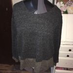 Habitat L heathered gray long sleeve top with green hem Photo 0