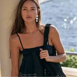 Free People Full Swing Embroidered Black Mini Dress Midi Skirt + Pockets Photo 8