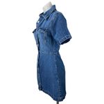 ZARA Blue Medium Wash Short Sleeve Button Down A Line Mini Denim Jean Dress Sz S Photo 1