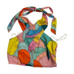 STAUD  Womens Multicolor Citrus Kaleidoscope Halter Sleeveless Crop Top Size 6 Photo 0