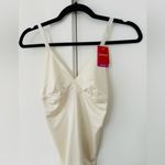 Spanx NWT  Shaping Satin Thong Bodysuit - white size small Photo 4