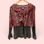 Laura Scott Cute crinkle ruffle bell sleeve ultimate Y2K button front blouse maximalist Photo 1