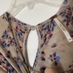 Free People Briella Midi tan floral dotted cinch side slit Dress XS -read Photo 4