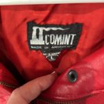 Vintage Comint Red Leather Jacket Bomber Style‎ Made in Argentina Large Photo 1