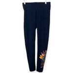 NWOT PINK Bling Sequin Floral Yoga Leggings Navy Blue Cotton Comfy Size Small Photo 1