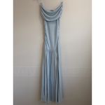 LIONESS  Field Of Dreams Light Soft Blue Stretch Off Shoulder Glam Maxi Dress XS Photo 1